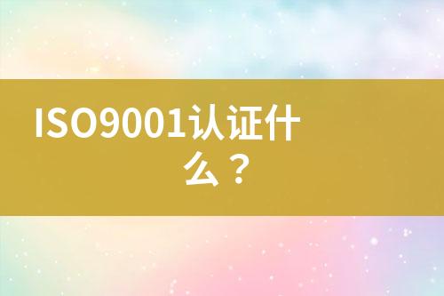 ISO9001認證什么？