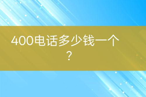 400电话多少钱一个？