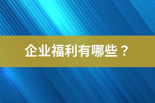 企业福利有哪些？