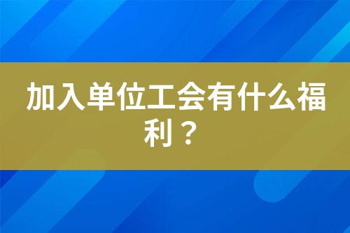 加入单位工会有什么福利？