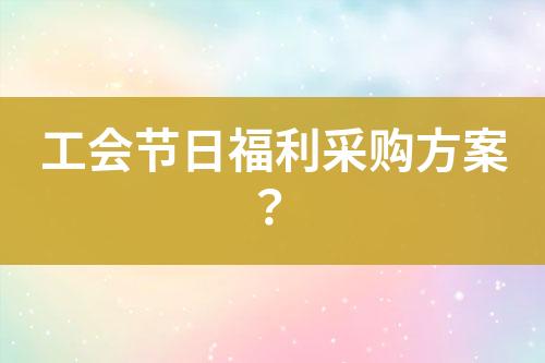 工会节日福利采购方案？