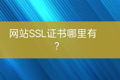 网站SSL证书哪里有？