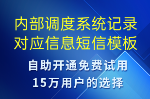 内部调度系统记录对应信息-系统预警短信模板