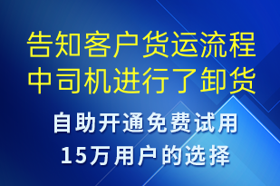 告知客户货运流程中司机进行了卸货并处理完毕-订单通知短信模板